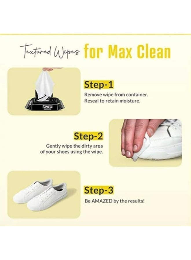 HPMY 80 Pcs Sneaker Cleaning Wipes – Quick-Dry Disposable Wipes for Shoes, Removes Dirt & Stains – Portable & Travel-Friendly - Image 4